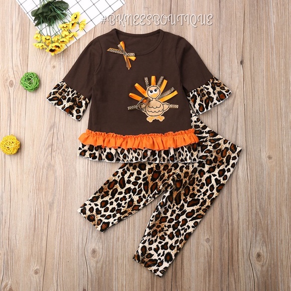 Other - Animal Print Toddler Boutique Ruffle Outfit Set